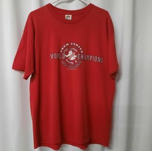 2004 Vintage Boston Red Sox MLB Baseball T-shirt Adult Sz XL Red Tops Sports Y2K